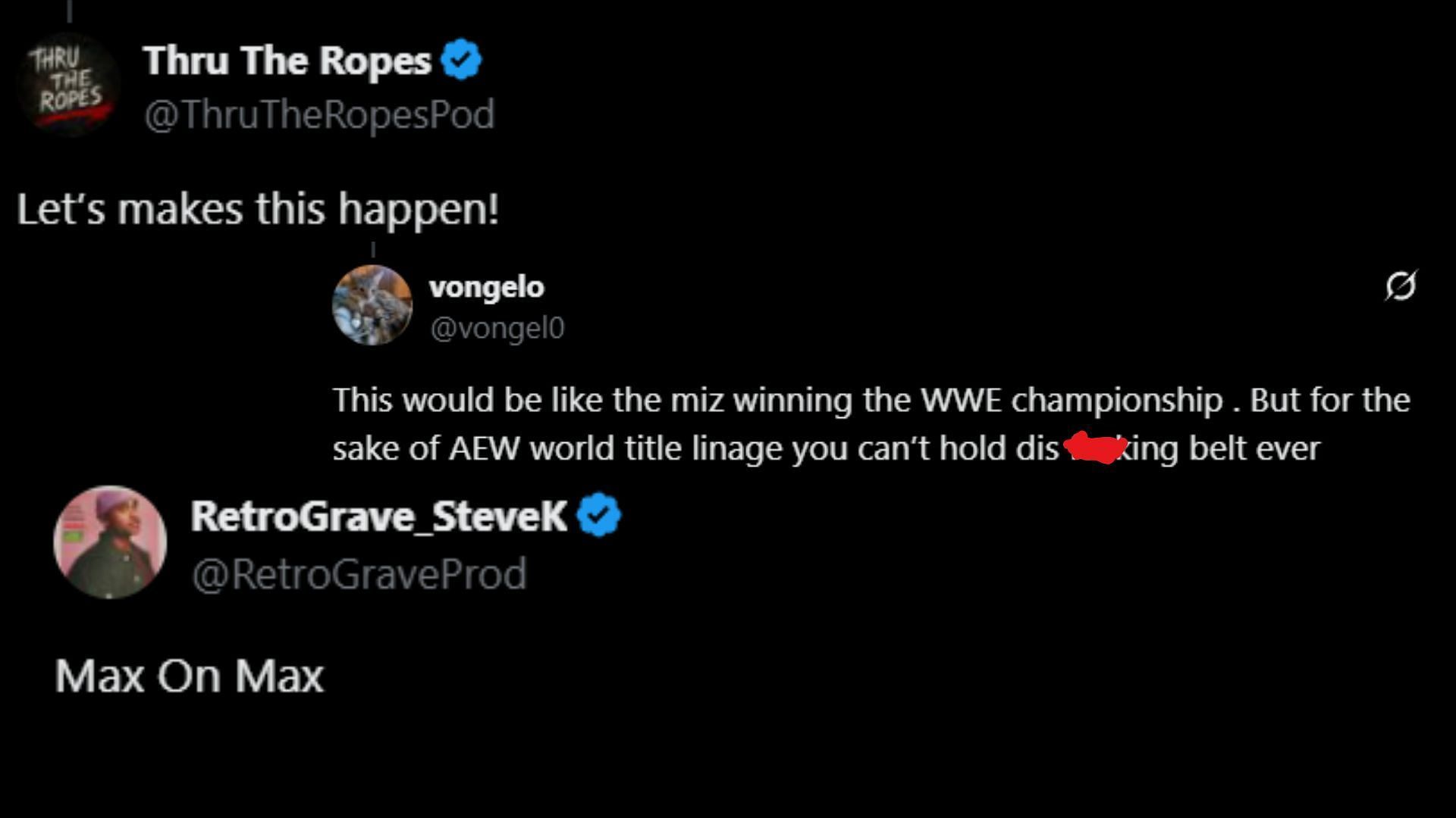 Fans react to Max Caster's post on X (Images via Caster's X)
